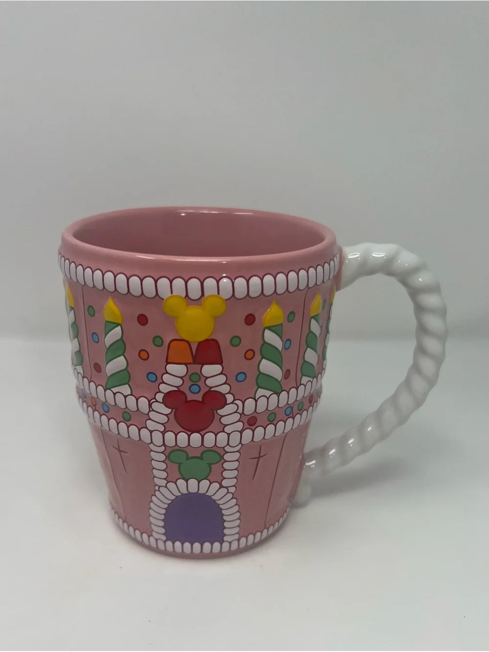 Walt Disney World Parks 25th Anniversary Birthday Cake Castle Mug 3D Pink 22oz